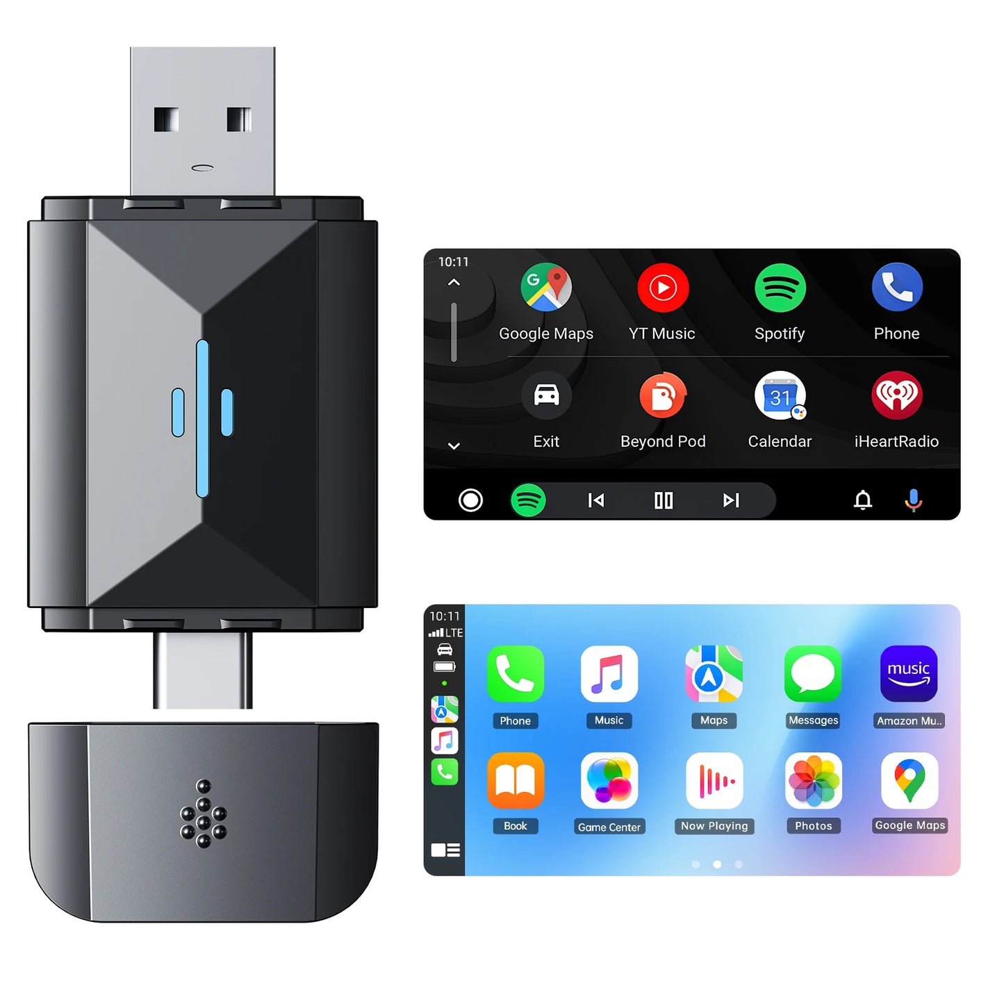 TOGUARD 2 in 1 Wireless CarPlay Adapter