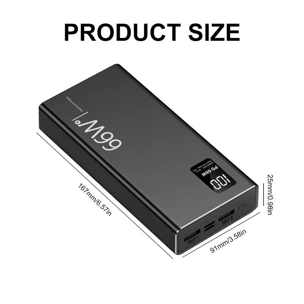 66W 20000mAh Fast Charger Power Bank