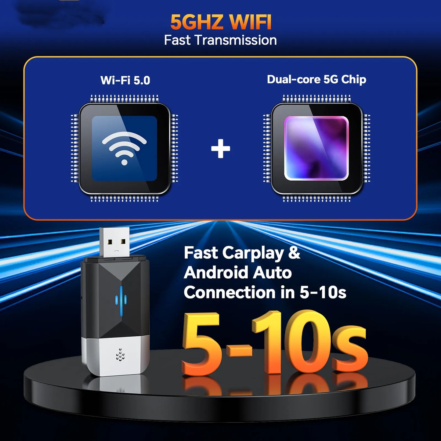 TOGUARD 2 in 1 Wireless CarPlay Adapter
