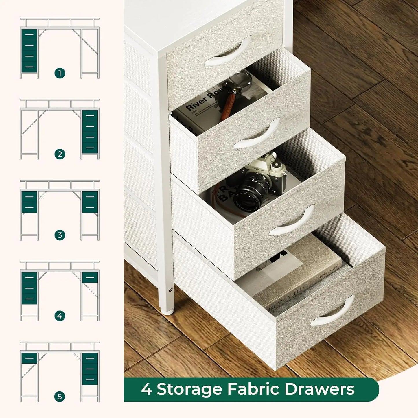 55 inch Computer Desk with 4 Drawers