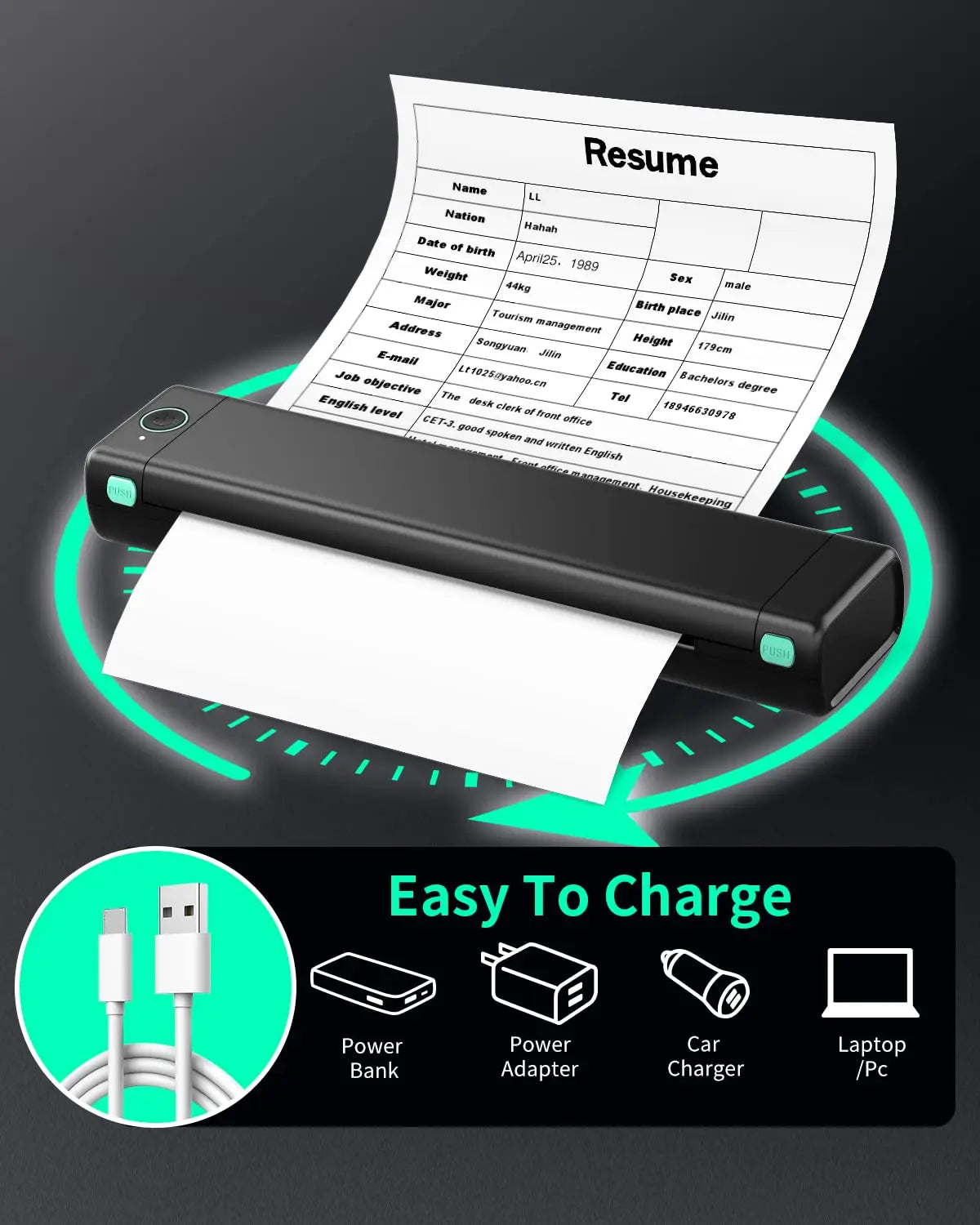 Portable Inkless Printer